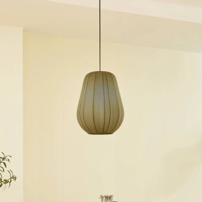 Afbeelding van Lindby Hanglamp 1licht Stof E27 grijs