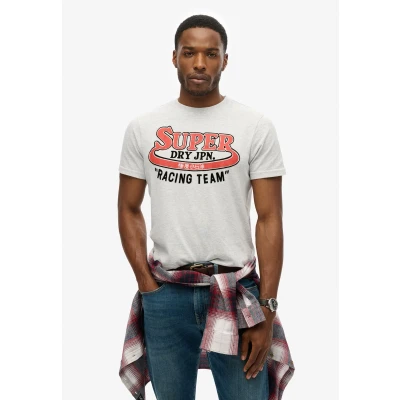 Afbeelding van Superdry Reworked Classic Graphic Tshirt print, Heren, Maat: Small, Flake grey marl