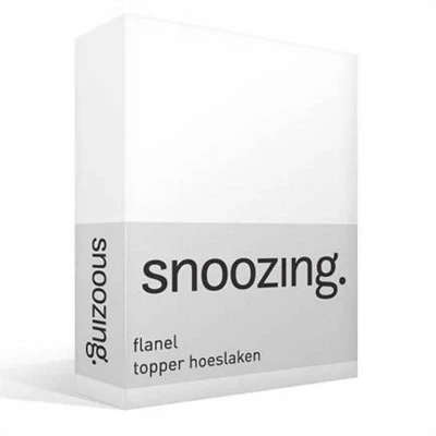 Afbeelding van Snoozing Flanel Topper Hoeslaken Eenpersoons 80/90x200 cm Wit