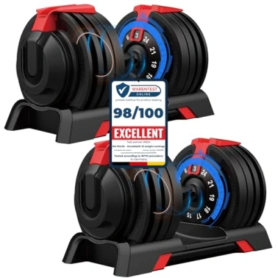 Afbeelding van DH FitLife 24kg Verstelbare Halters 3 tot 24 KG met 12 Gewichtniveaus, Halterset Halterschijven, Dumbbell, Variabele Gewichten in 1, 1 Stuk