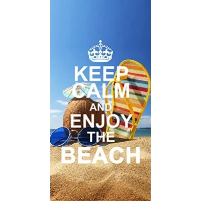 Afbeelding van Miracle Home. Microfiber Beach Towel, keep calm, Multicolor, 95 x 175 cm. 11754