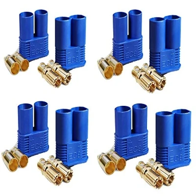 Afbeelding van Yiqigou 4 Paar Draadloze EC8 Plug 8mm Banaan Bullet Mannelijke Vrouwelijke Connector Adapter voor RC LIPO Batterij