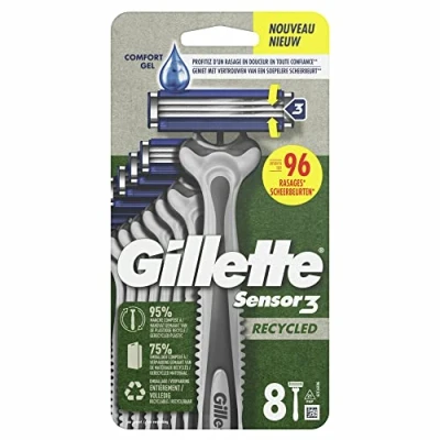 Afbeelding van Gillette Wegwerpmesjes Sensor3 Recycled 8 stuks