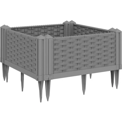 Afbeelding van Plantenbak met pinnen 42,5x42,5x28,5 cm polypropeen lichtgrijs