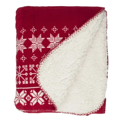 Afbeelding van Unique Living Snowflake plaid 130x160cm rood