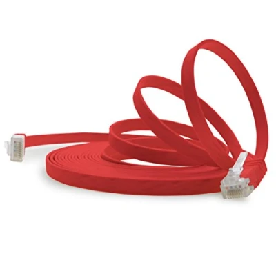 Afbeelding van 2m Cat6 platte Netwerkkabel Lan Ethernet Gigabit Kabel Cable Patchkabel RJ45 rood 1 stuk