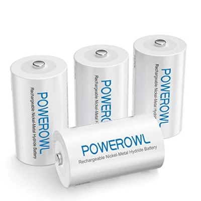 Afbeelding van POWEROWL LR14 Oplaadbare Batterij Voorgeladen 5000mAh 1.2V Ni Mh C Cell Batterij, 1200 Cycli Lage Zelfontlading Accu Pack van 4