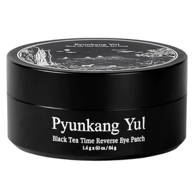 Afbeelding van [PKY] Pyunkang Yul Black Tea Time Reverse oogpads voor anti aging, diepteverzorging met laagmoleculair collageen, kringen en rimpelverzorging, kombucha, 30 paar