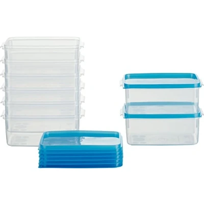 Afbeelding van Vershouddoos vriescontainer Oostenrijk Quality 14x9,5x6,2 cm 0,5l rechthoekig hoog (8 stuks) blauw