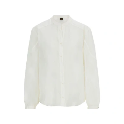 Afbeelding van BOSS Berday Overhemdblouse, Dames, Maat: 42, Open white