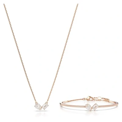 Afbeelding van Swarovski Mesmera SET Armband White/rose goldcoloured shiny, Dames, Maat: One Size, gold coloured shiny