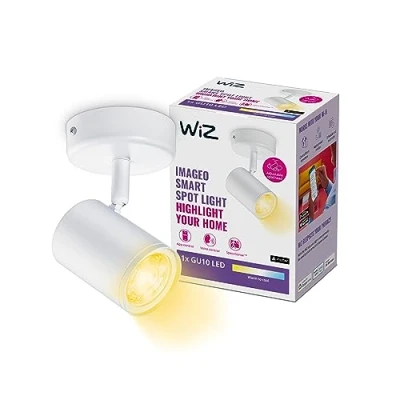 Afbeelding van WiZ Opbouwspot Imageo Wit 1 spot Slimme LED Verlichting Warm tot Koelwit Licht GU10 1x 5W Wi Fi