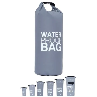 Afbeelding van DonDon waterdichte outdoor dry bag zak droge met riemen bescherming tegen water voor uw waardevolle spullen en voorwerpen grijs 15 liter