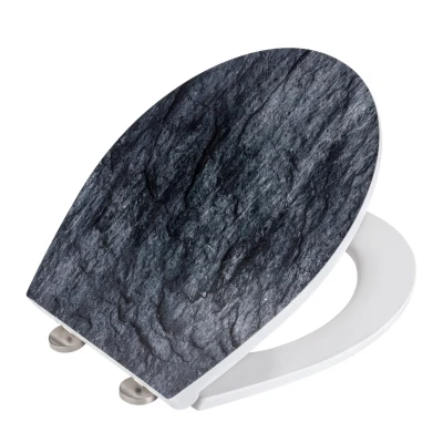 Afbeelding van Wenko Embossed softclose toiletzitting Slate Rock