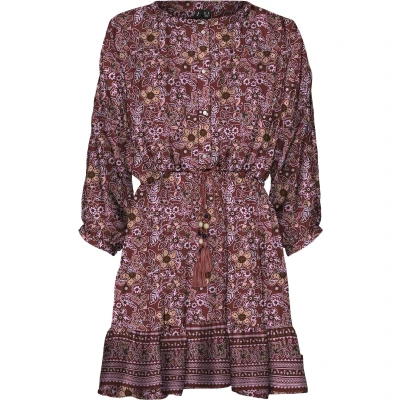 Afbeelding van VERO MODA jurk VMHEDI met all over print donkerrood