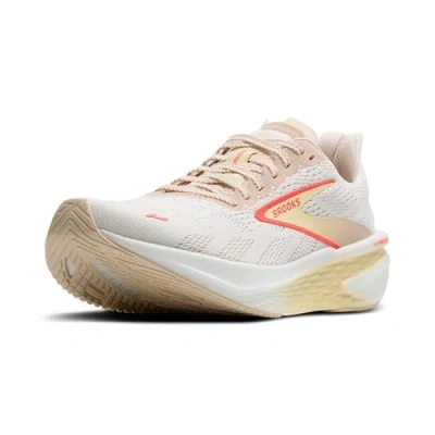 Afbeelding van Brooks Hyperion 2 Hardloopschoenen voor op de weg, Dames, Maat: 40.5, White peach coral Schoenen
