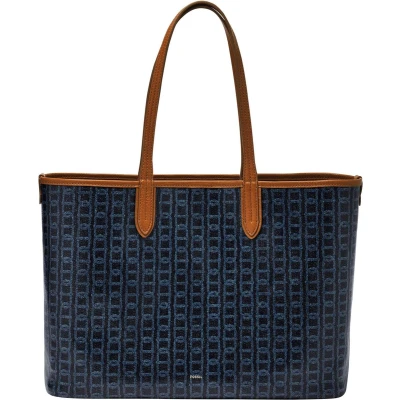 Afbeelding van Fossil Williamson Handtas, Dames, Maat: One Size, Denim chain print