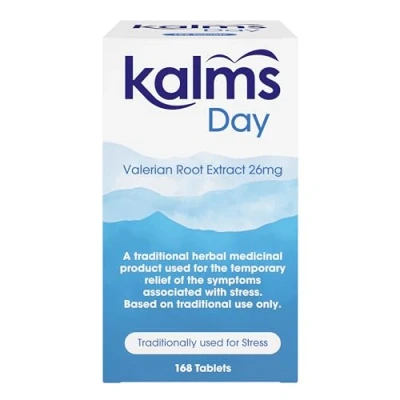 Afbeelding van Kalms Dag 168 Tabletten Traditioneel Kruidengeneesmiddel dat wordt gebruikt voor de tijdelijke verlichting van symptomen geassocieerd met stress.