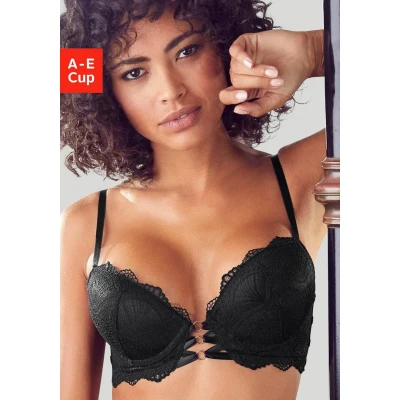 Afbeelding van Lascana Pushup BH, Dames, Maat: 70E, Schwarz