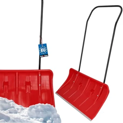 Afbeelding van KOTARBAU® Sneeuwschep met Wielen 80 cm Aluminium Profielrand Metalen Steel Sneeuwruimer Rood PROFI