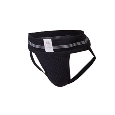Afbeelding van Jockstrap herenstring zwart met 3 inch elastische zwarte boord maat M