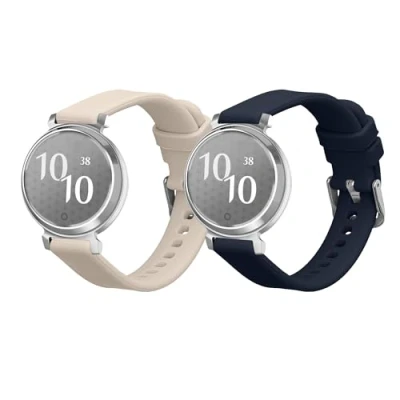 Afbeelding van kwmobile horlogebandje geschikt voor Garmin Lily 2 polsband Smartwatch bandje van TPU Activity tracker horloge band in donkerblauw / beige