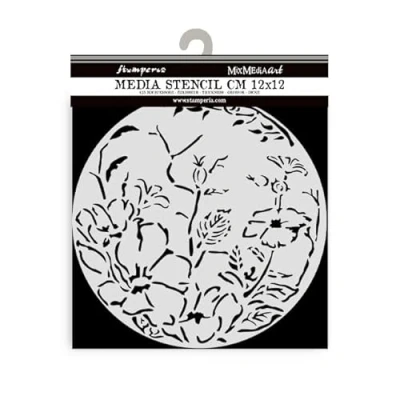 Afbeelding van Stamperia Thick Stencils for Scrapbooks, Albums, Cards, and Bullet Journals, Flexible Material, Easy to Clean, Perfect Crafts Gifting (Favourites Refresh, Round Frame with Flowers)