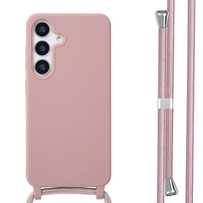 Afbeelding van Samsung Galaxy S25 Hoesje Siliconen en TPU (zacht) imoshion Softcase/Koordhoesje/Backcover Roze Telefoonhoesje