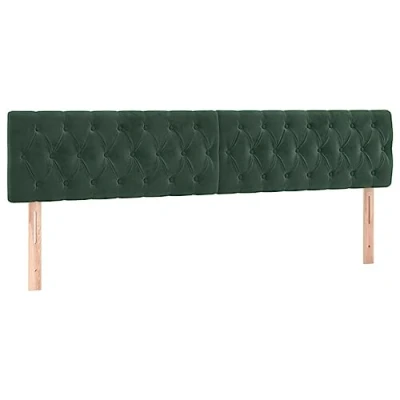 Afbeelding van vidaXL Hoofdbord LED 200x7x78/88 cm fluweel donkergroen