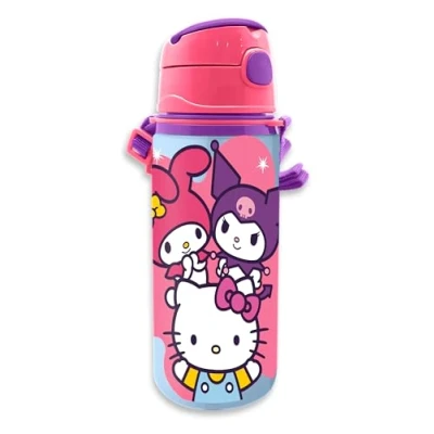 Afbeelding van Kids Licensing Hello Kitty &amp; Friends aluminium fles met handvat, 600 ml
