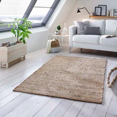Afbeelding van Wollen Vloerkleed Handweef Oslo Beige/crème 250x340 Cm