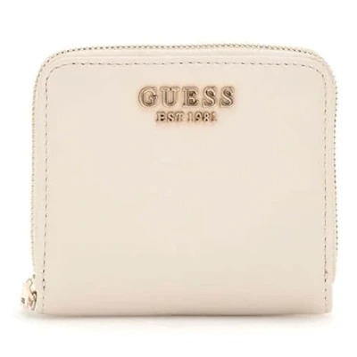 Afbeelding van GUESS portemonnee Talent SLG Small Zip Around Wallet Cream White crème