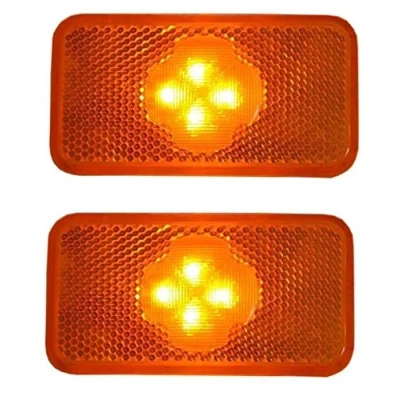 Afbeelding van 2x LED Oranje verlichting specifiek voor VolvoFH FM FL 4LEDs side marker lampen OEM 20398660/20798440
