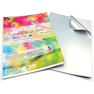 Afbeelding van Evergreen Goods Ltd A4 10 Vellen Premium Zelfklevende Sticky Waterdichte Matte Zilveren Stickervellen, Inkjet en Laser Printable