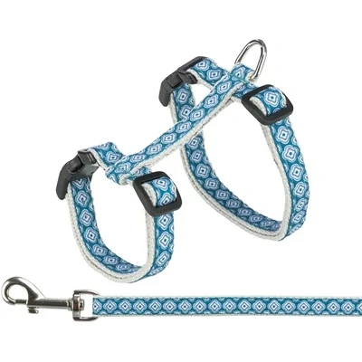 Afbeelding van Trixie Kattentuig Met Riem Grijs / Blauw 27 45 CM/13 MM 120 CM