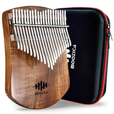 Afbeelding van MOOZICA Kalimba Koa met 21 toetsen, massief houten bord, professionele duimpiano Marimba leerinstructie en hoogwaardige draagtas (Acacia Koa, toetsen)