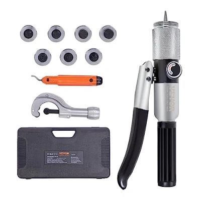 Afbeelding van VEVOR hydraulische pijpexpander HVAC set met 7x matrijzen 0,95/1,27/1,59/1,90/2,22/2,54/2,86cm en 1x pijpsnijder Ideaal voor het uitzetten van aluminium messing koper staal
