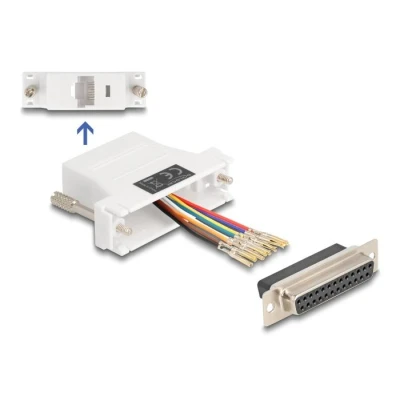 Afbeelding van Delock D Sub 25 Pin Buchse zu RJ45 Montagesatz weiß HQ produ