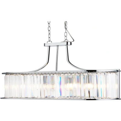 Afbeelding van Searchlight Victoria Hanglamp 78 X 30 150 Cm Chroom En Transparant