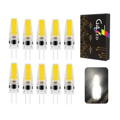 Afbeelding van G4 LED Lampen, 3W LEIDENE Bollen, Natural white 4000K 270LM, Vervanging voor 30w Halogeen, AC/DC 12V 24V, Geen Flikkering Dimmable, Speldbasislamp Lichtbollen 10pcs Pak