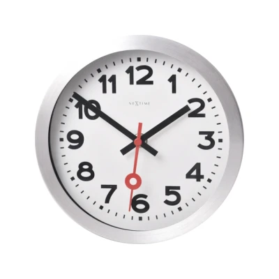 Afbeelding van Nextime Tafel of wandklok Station 19 cm wit Numbers