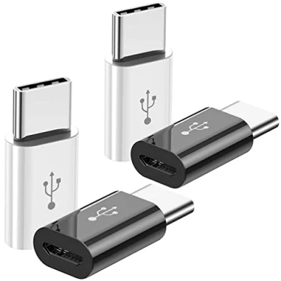 Afbeelding van Micro USB naar C adapter (4 Stuks), bus stekker OTG Compatibel met Samsung Galaxy, LG, Huawei, Type Telefoons, Tablets en Meer (2 Zwart 2 Wit)