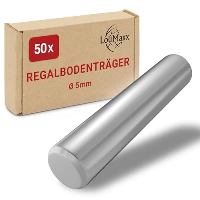 Afbeelding van LouMaxx plankdragers 5 mm 50 stuks inlegplankhouders bodemdragers voor planken vernikkeld plankhouder van massief staal
