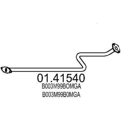 Afbeelding van MTS 01.41540 Uitlaatpijp 1350mm voor middendemper NISSAN: Micra II Hatchback (K11) 1.0 i 16V, 1.3 16V 1992 2000