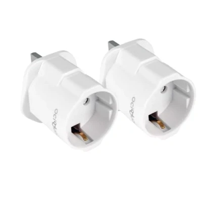 Afbeelding van OcioDual 2 x reisadapter, EU stekker naar UK stekker, type C, E en F G, model YD 1310, 250 V/13 A, wit, converter, pins 3 pins, CE /RoHS gecertificeerd