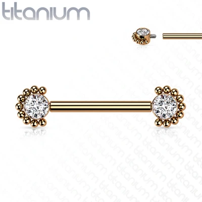 Afbeelding van Tepelpiercing Beaded Edge rose gold plated
