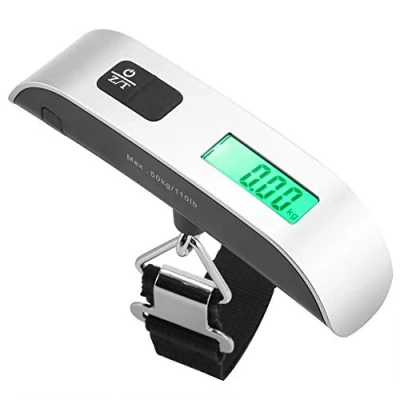 Afbeelding van Garsent Bagage Schaal, Mini LCD Digitale Elektronische koffer Schaal Opknoping Schalen Ondersteuning Max. Laad 50Kg Draagbare Bagageweegschaal voor reizen.