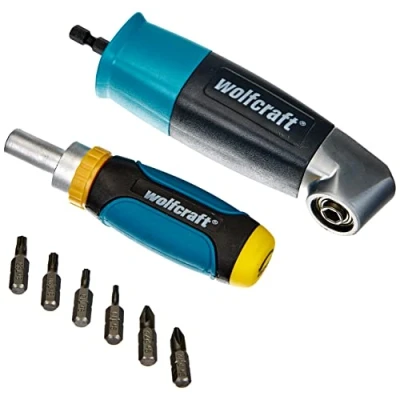 Afbeelding van wolfcraft Schroevendraaier Set Schuifladeschroevendraaierset, 8 dlg. voor het boren en schroeven op moeilijk toegankelijke plaatsen 1001000