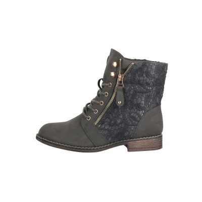 Afbeelding van Elara Chunkyrayan Dameslaarzen, worker boots, kant, Grijs Houston., 41 EU