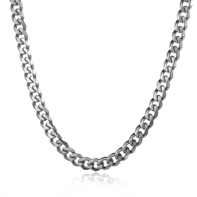 Afbeelding van Tibri 221 Schakelketting Roestvrijstalen ketting Stalen Gourmetschakel 50cm/5mm Edelstaal Karabijn sluiting